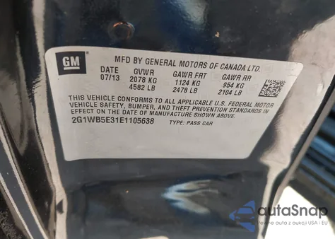 2014 Chevrolet Impala Limited Lt from USA, damaged, VIN 2G1WB5E31E1105638